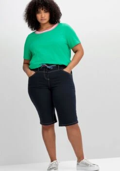 Sheego Twill-Bermudas Mit Kontrastfarbenem Bindebändchen -Sheego Verkaufsgeschäft 14880500035 04PWL 02 SH