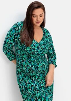 Sheego Jerseykleid In Wickeloptik, Mit Blumenprint -Sheego Verkaufsgeschäft 14883701491 04QJX 01 SH