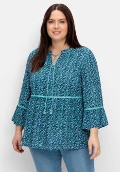 Sheego Tunika Mit Blumenprint Und 3/4-Arm