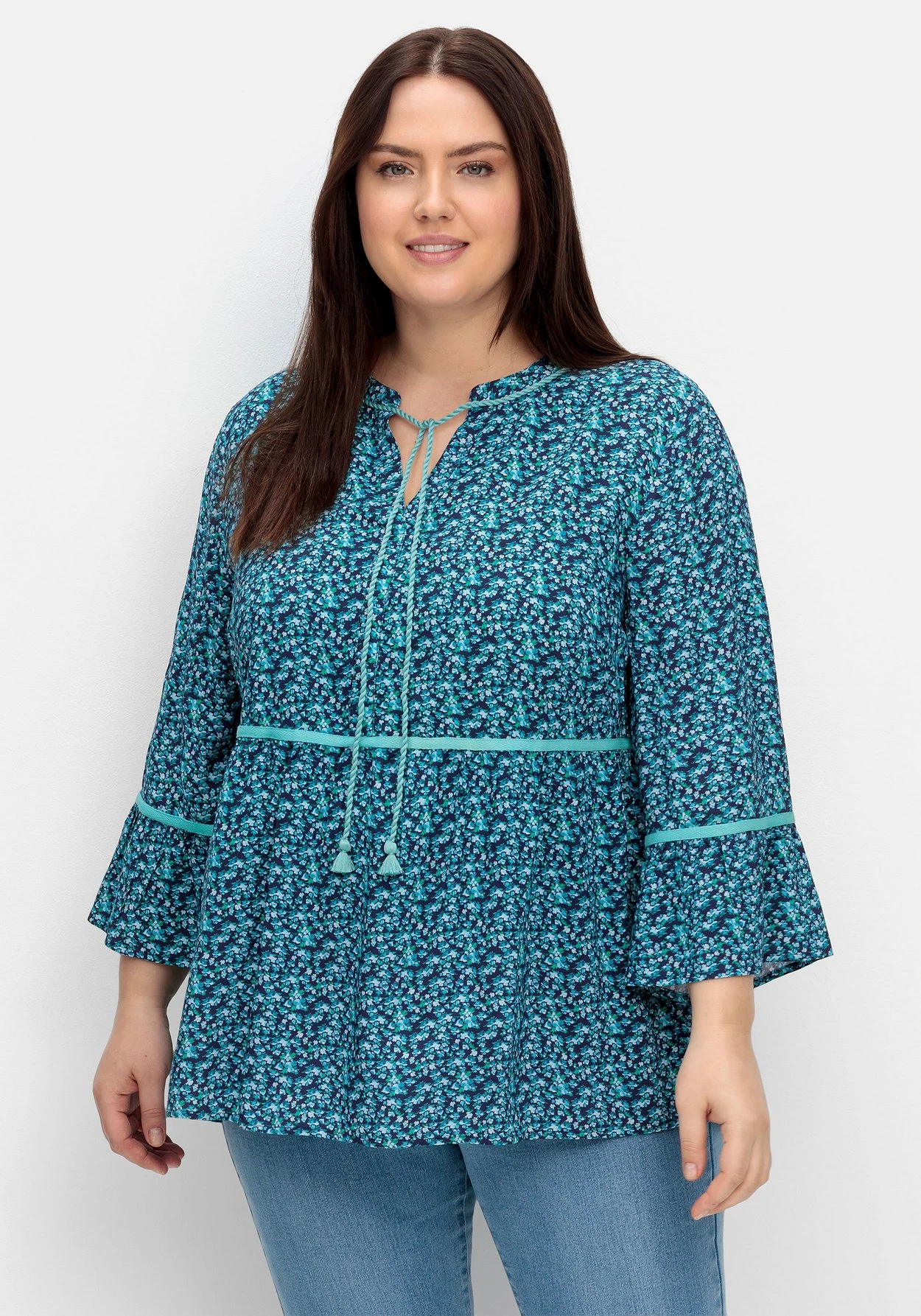 Sheego Tunika Mit Blumenprint Und 3/4-Arm 3 Sheego Tunika Mit Blumenprint Und 3/4-Arm