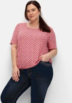 Sheego Shirt Mit Grafischem Muster Und Saumgummi