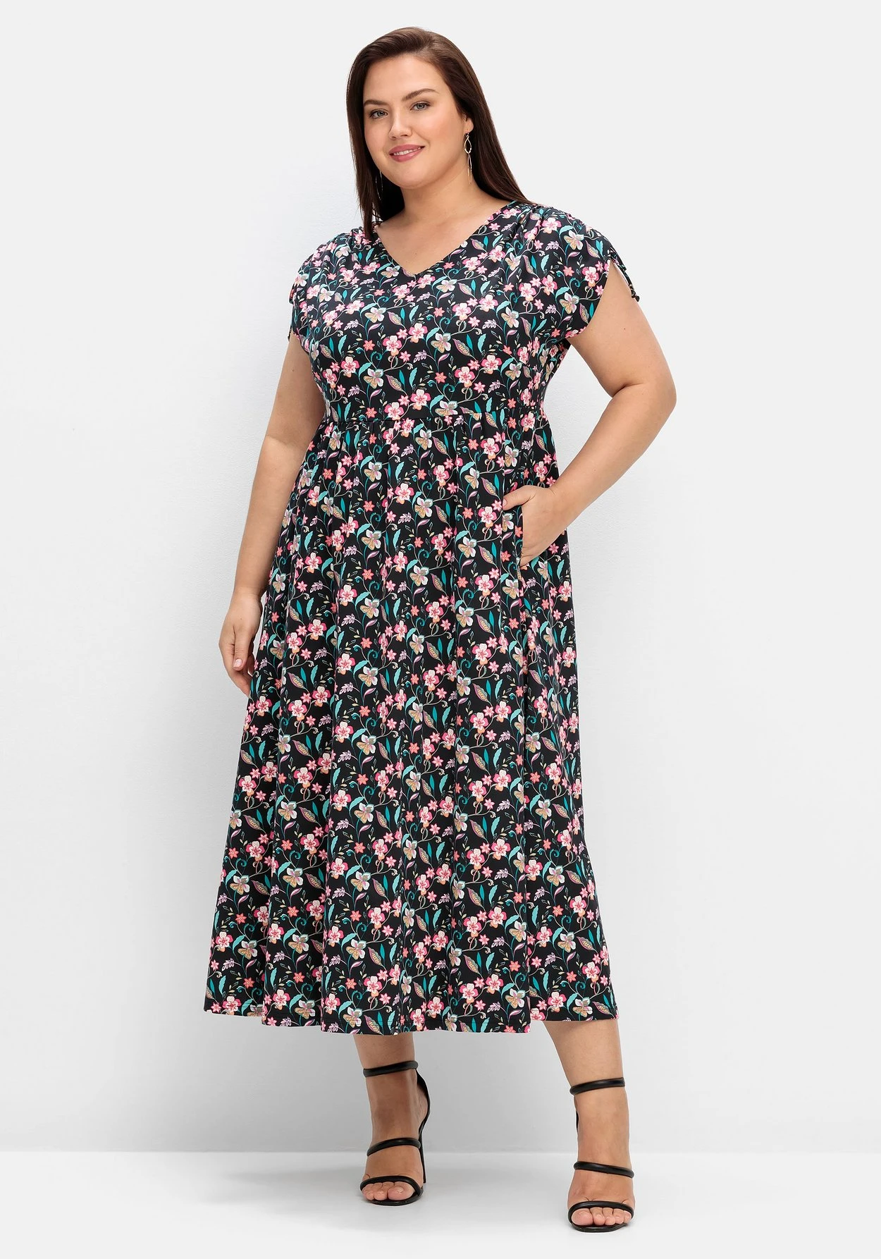 Sheego Jerseykleid Mit Blumenprint Und Weitem Rock 3 Sheego Jerseykleid Mit Blumenprint Und Weitem Rock