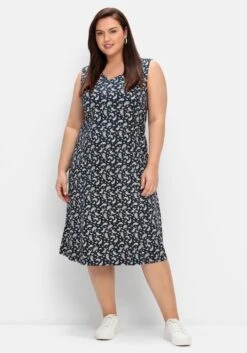 Sheego Jerseykleid In Midilänge, Mit Paisleydruck