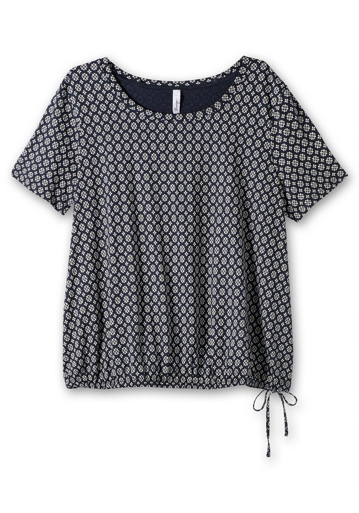 Sheego Shirt Mit Tunnelzug Am Saum Und Alloverprint 5 Sheego Shirt Mit Tunnelzug Am Saum Und Alloverprint – Bild 3