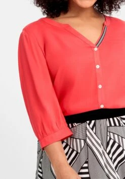 Sheego Bluse Mit Ziertape Am V-Ausschnitt -Sheego Verkaufsgeschäft 14899200262 04QMY 02 SH