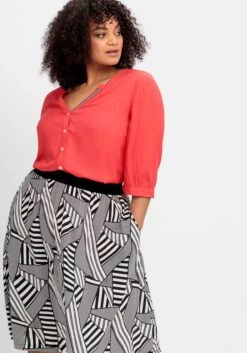 Sheego Bluse Mit Ziertape Am V-Ausschnitt -Sheego Verkaufsgeschäft 14899200262 04QMZ 02 SH