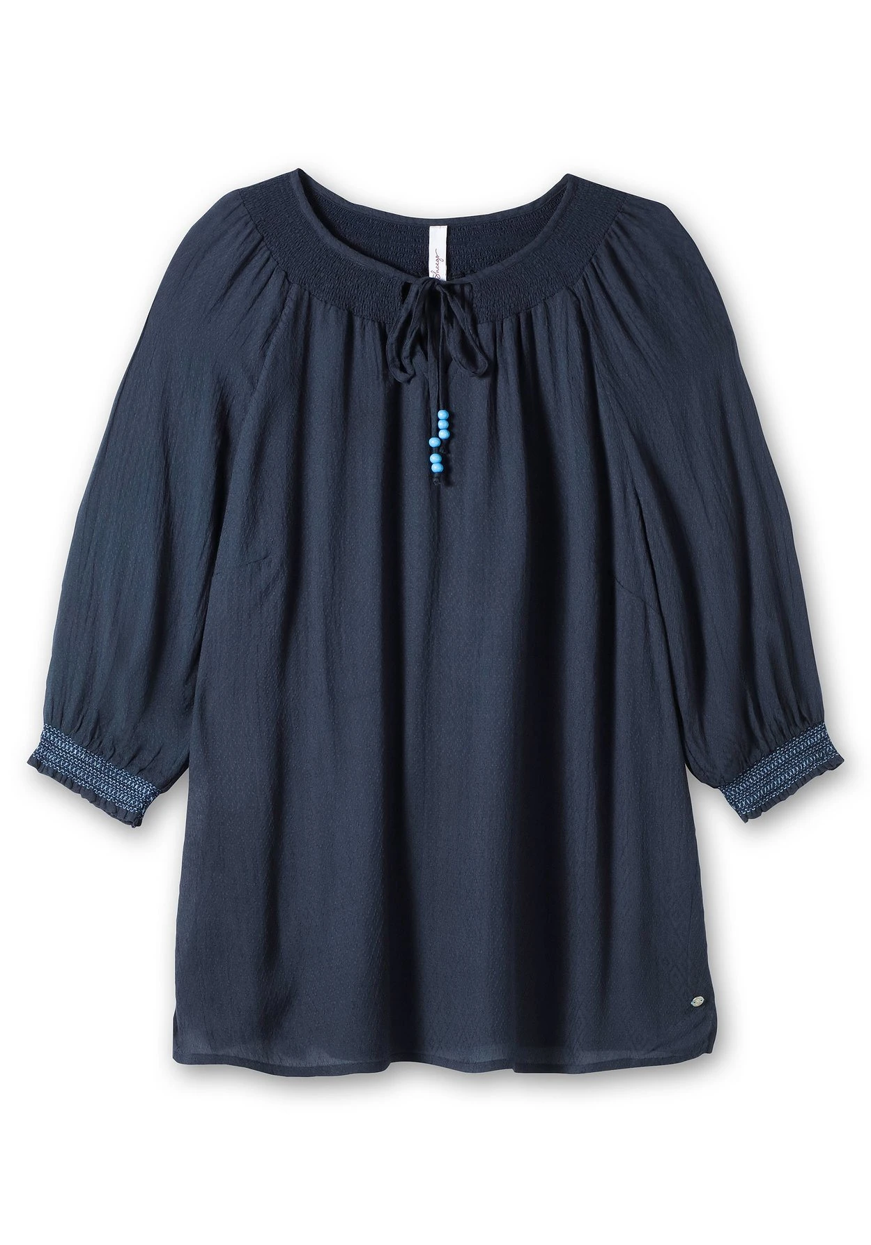 Sheego Tunika Mit Smok-Ausschnitt Und 3/4-Ärmeln 5 Sheego Tunika Mit Smok-Ausschnitt Und 3/4-Ärmeln – Bild 3