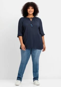 Sheego Tunika Mit Smok-Ausschnitt Und 3/4-Ärmeln 11 Sheego Tunika Mit Smok-Ausschnitt Und 3/4-Ärmeln -Sheego Verkaufsgeschäft 14901500035 04QQ1 02 SH