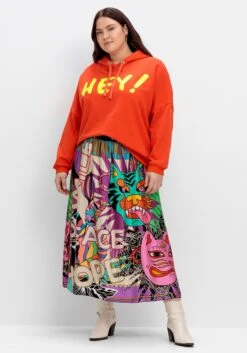 Kapuzensweatshirt Mit Neon-Wordingprint -Sheego Verkaufsgeschäft 14902600218 04OU2 02 SH
