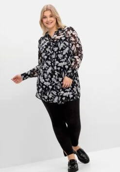Sheego Floral Bedruckte Chiffonbluse Mit Unterziehtop -Sheego Verkaufsgeschäft 14903802231 04OWB 02 SH