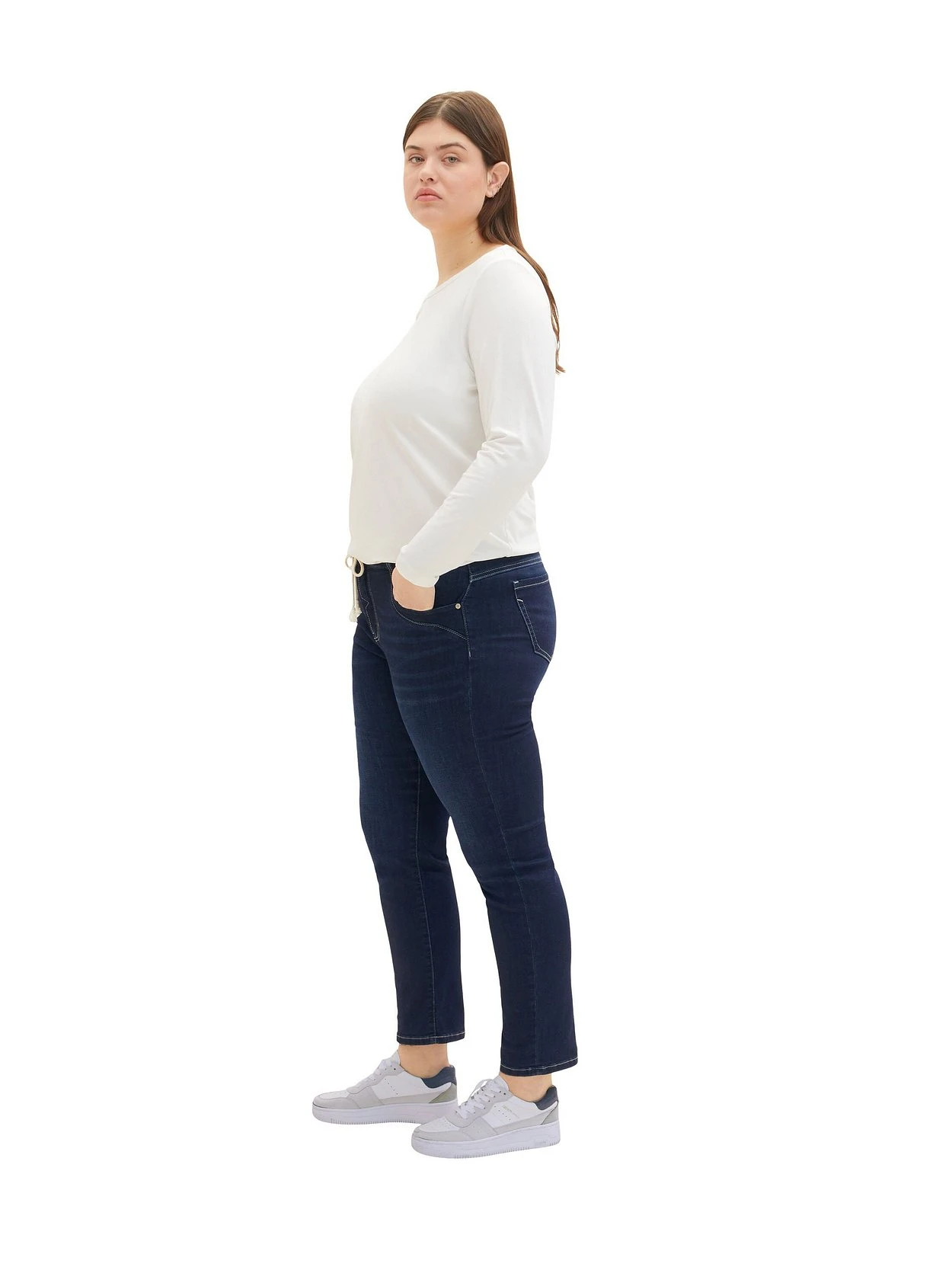 Schmale Jeans Mit Kordel Am Bund 4 Schmale Jeans Mit Kordel Am Bund – Bild 2