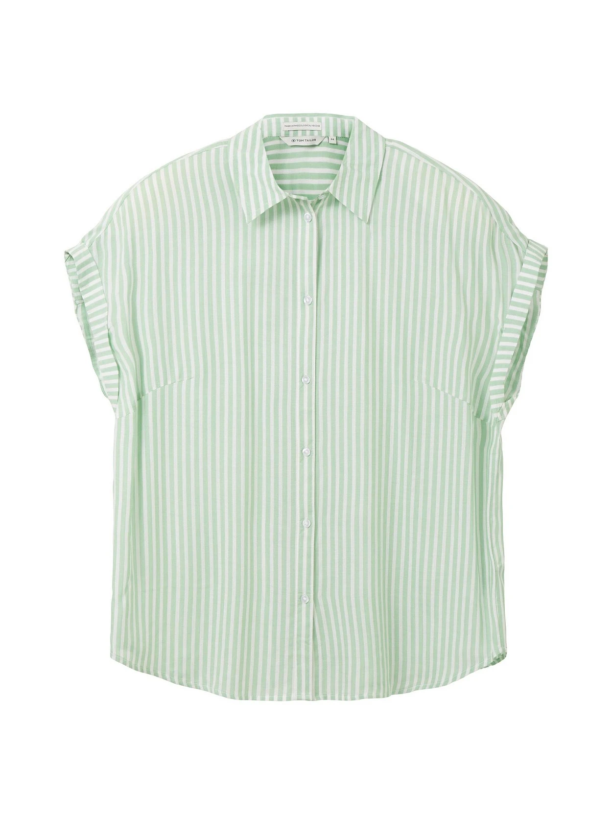 Gestreifte Kurzarmbluse Mit Kentkragen 3 Gestreifte Kurzarmbluse Mit Kentkragen