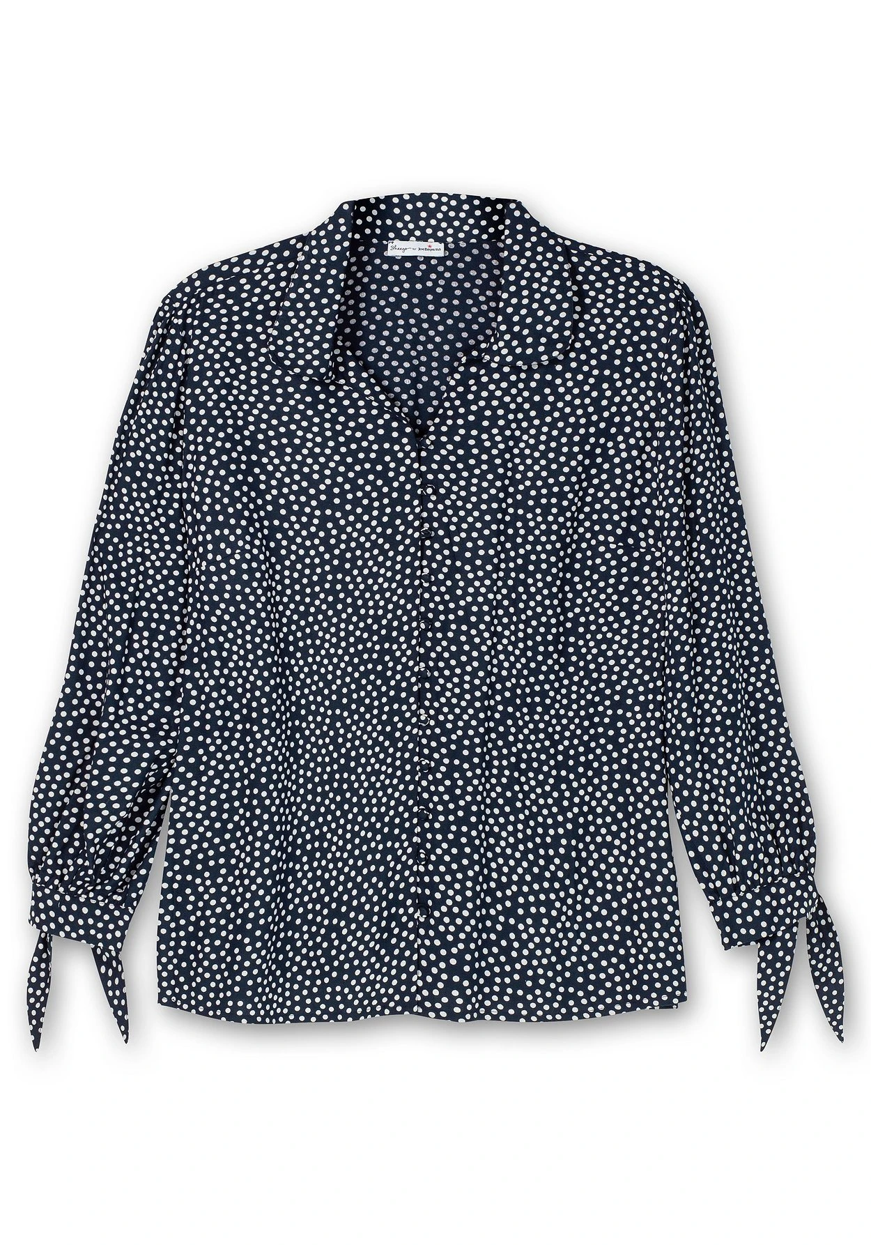 Gepunktete Crêpebluse Mit Bindeband Am Arm 4 Gepunktete Crêpebluse Mit Bindeband Am Arm – Bild 3