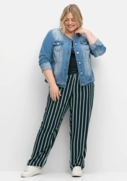 Sheego Jeansjacke In Kragenloser Form, Mit Waschung -Sheego Verkaufsgeschäft 14974300053 04TFO 02 SH