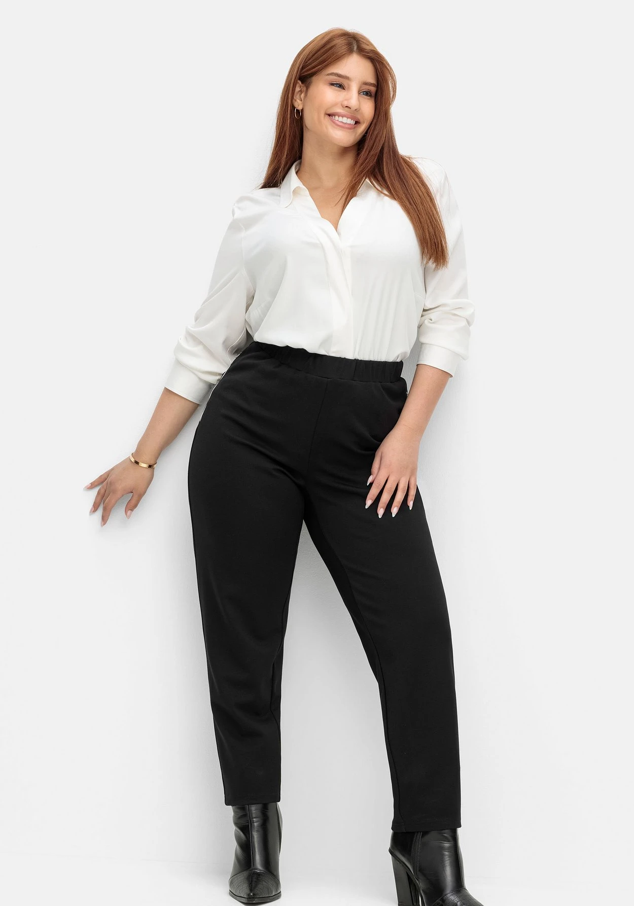 Sheego Schmale Scuba-Hose In Petite-Passform 3 Sheego Schmale Scuba-Hose In Petite-Passform