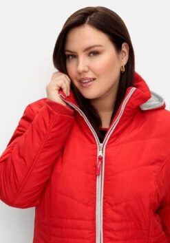 Sheego Leicht Wattierte Kapuzensteppjacke Mit Kontrastdetails -Sheego Verkaufsgeschäft 14984701758 04UZT 02 SH