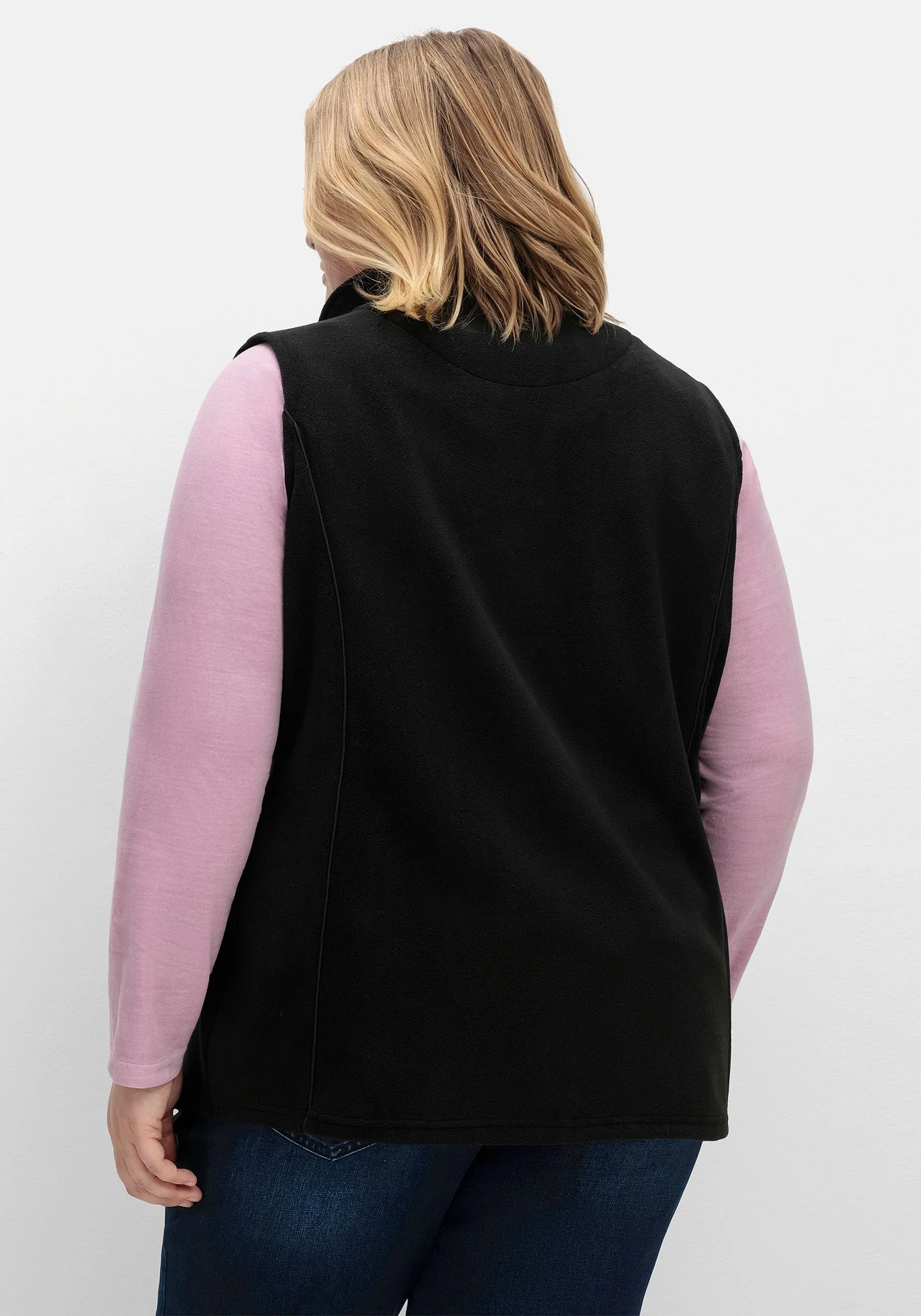 Sheego Fleeceweste Mit Stehkragen Und 2-Wege-Zipper 4 Sheego Fleeceweste Mit Stehkragen Und 2-Wege-Zipper – Bild 2