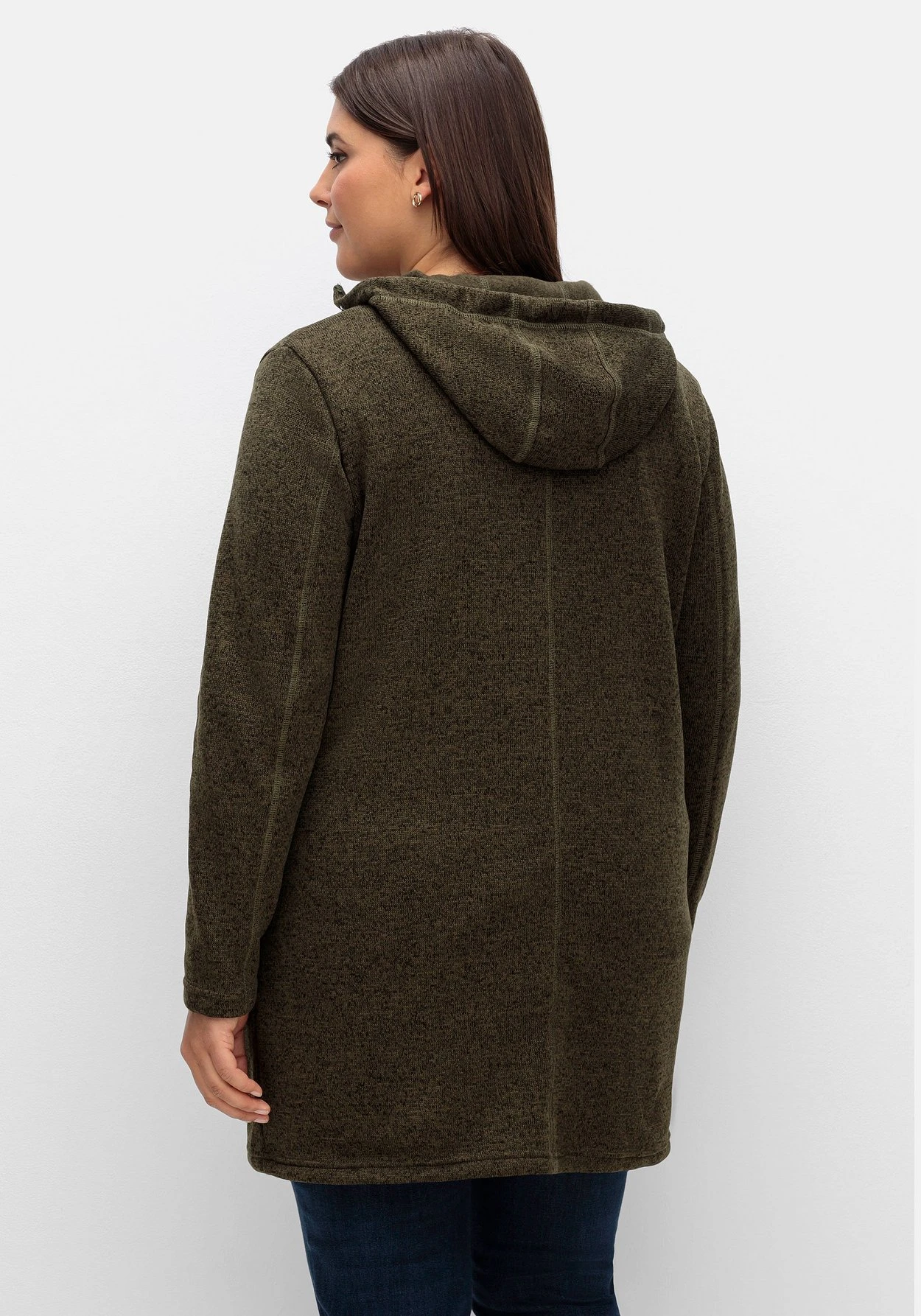 Sheego Fleecejacke Mit Kapuze, In Melange-Optik 4 Sheego Fleecejacke Mit Kapuze, In Melange-Optik – Bild 2