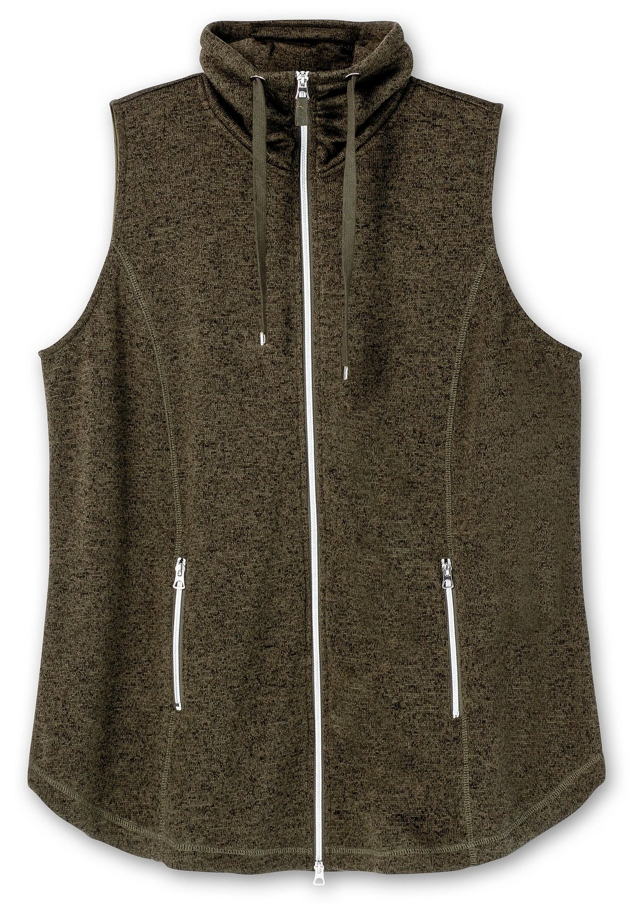 Sheego Fleeceweste Mit Stehkragen, In Melange-Optik 5 Sheego Fleeceweste Mit Stehkragen, In Melange-Optik – Bild 3