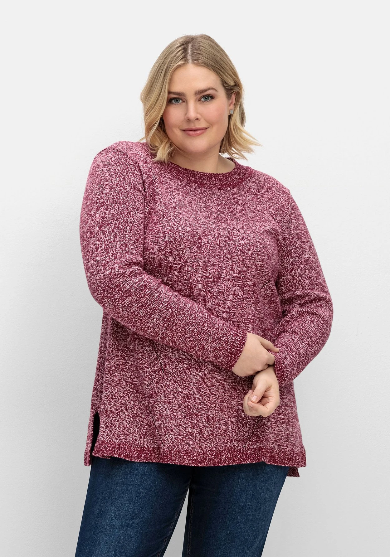 Sheego Melierter Pullover In A-Linie, Flauschige Qualität 8 Sheego Melierter Pullover In A-Linie, Flauschige Qualität – Bild 6