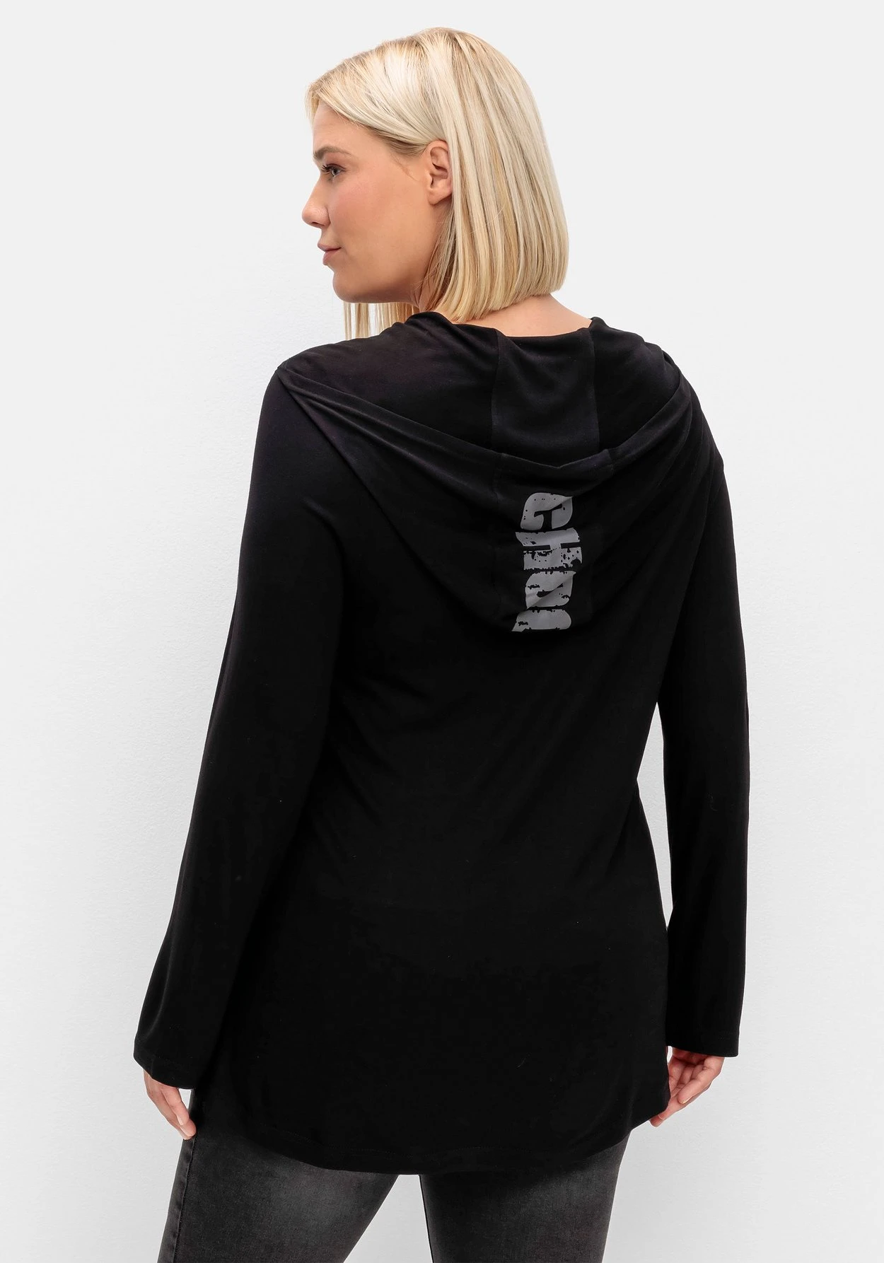 Sheego Langarmshirt Mit Kapuze Und Knopfleiste 4 Sheego Langarmshirt Mit Kapuze Und Knopfleiste – Bild 2