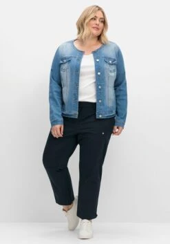 Sheego Popeline-Hose Mit Gummibund Und Riegel Am Saum