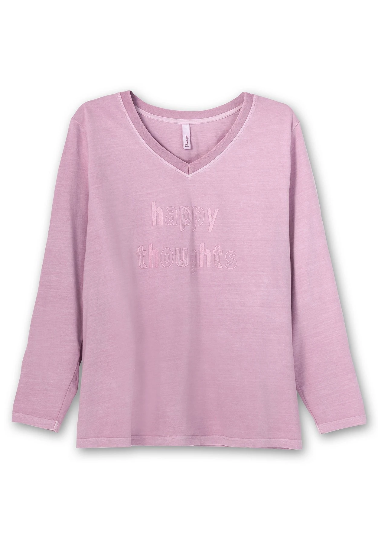 Sheego Langarmshirt Mit Frontstickerei, In Gewaschener Optik 5 Sheego Langarmshirt Mit Frontstickerei, In Gewaschener Optik – Bild 3