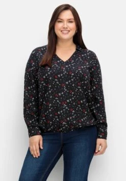 Sheego Tunika Mit Alloverprint Und Saum-Gummizug