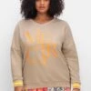 Sweatshirt Mit Frontdruck Und Ringelbündchen -Sheego Verkaufsgeschäft 15044800785 04WLN 02 SH
