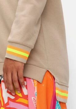 Sweatshirt Mit Frontdruck Und Ringelbündchen -Sheego Verkaufsgeschäft 15044800785 04WLP 01 SH