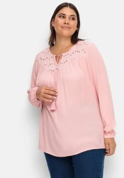 Sheego Crinkle-Tunika Mit Passe Aus Lochstickerei -Sheego Verkaufsgeschäft 15070600244 04VA0 02 SH