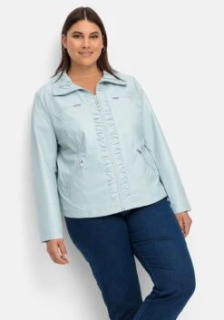 Sheego Jacke In Lederoptik, Mit Gerafften Details 13 Sheego Jacke In Lederoptik, Mit Gerafften Details -Sheego Verkaufsgeschäft 15071400020 04VGU 02 SH