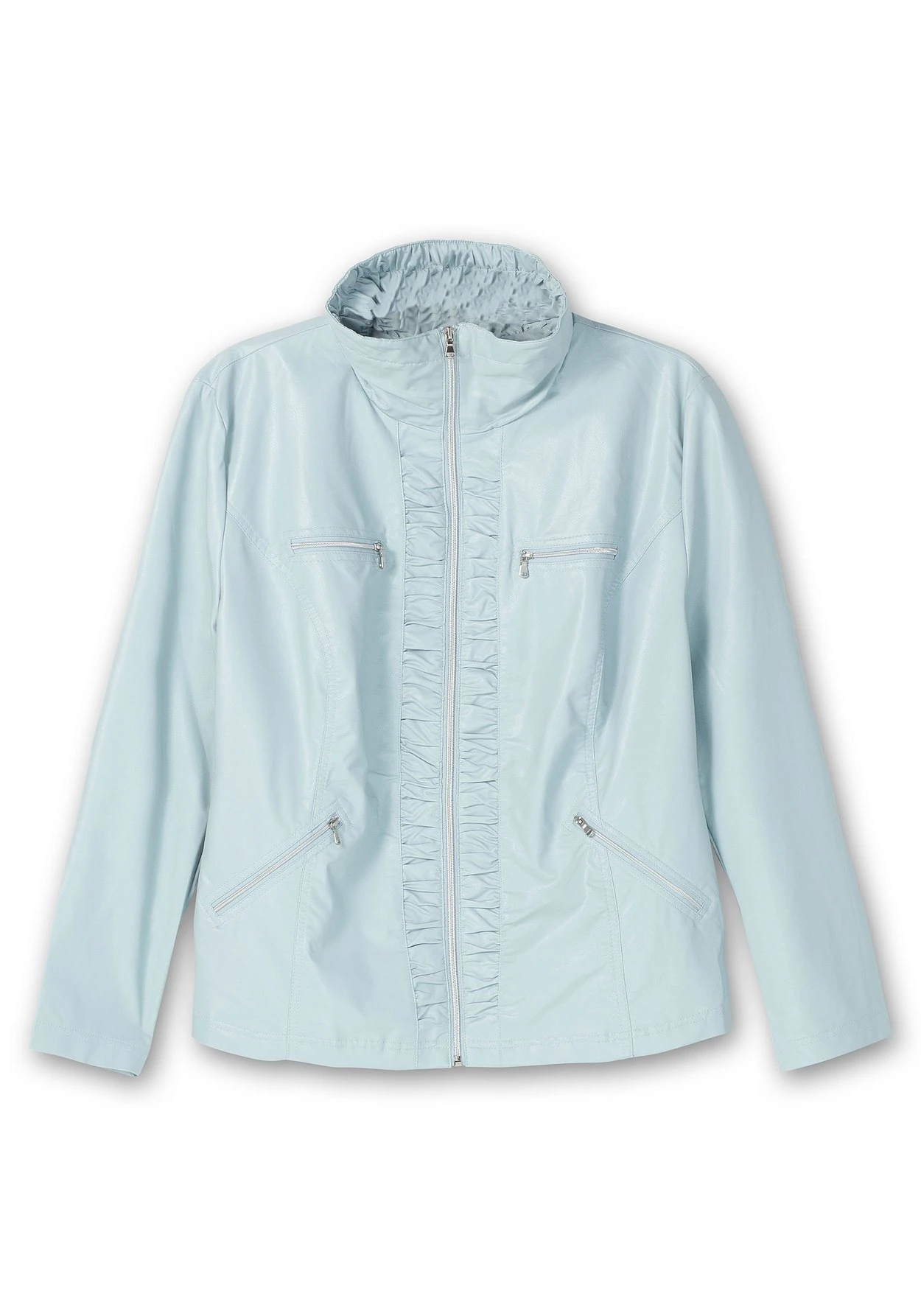 Sheego Jacke In Lederoptik, Mit Gerafften Details 5 Sheego Jacke In Lederoptik, Mit Gerafften Details – Bild 3