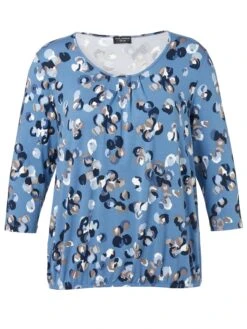 Shirt Mit Floralem Print Und Falten Am Ausschnitt