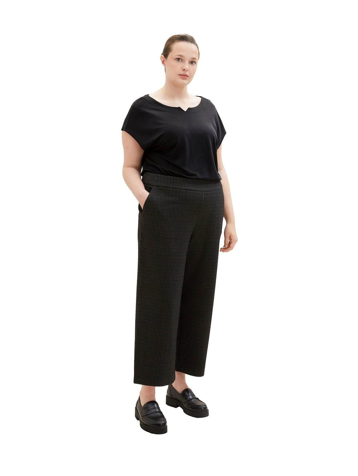 Karierte Culotte Mit Seitlichem Reißverschluss 7 Karierte Culotte Mit Seitlichem Reißverschluss – Bild 5