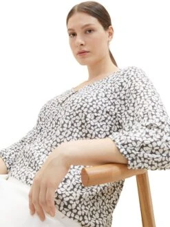 3/4-Arm-Shirt Mit Alloverdruck Und Saumgummizug 13 3/4-Arm-Shirt Mit Alloverdruck Und Saumgummizug -Sheego Verkaufsgeschäft 15089300496 04W2K 00 SH