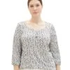 3/4-Arm-Shirt Mit Alloverdruck Und Saumgummizug 1 3/4-Arm-Shirt Mit Alloverdruck Und Saumgummizug -Sheego Verkaufsgeschäft 15089300496 04W2N 00 SH