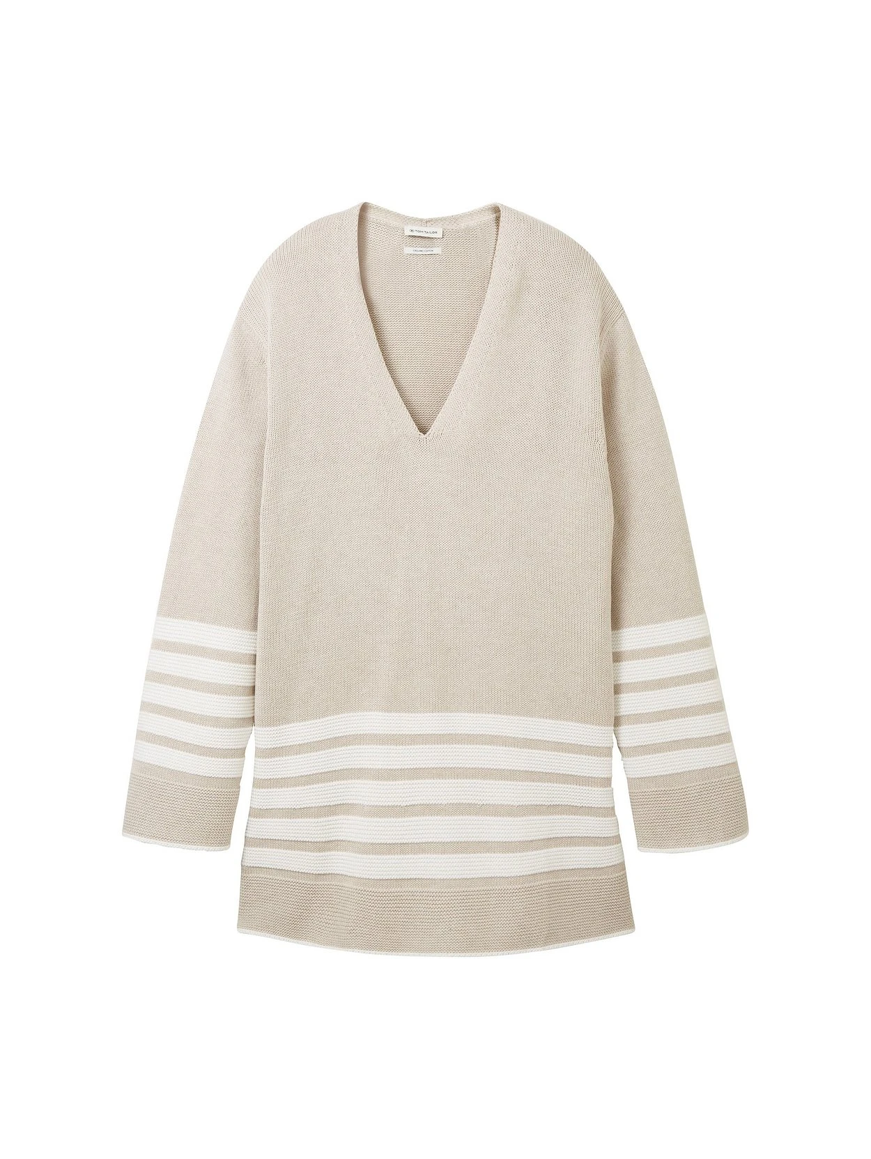 Streifen-Pullover Mit V-Ausschnitt 3 Streifen-Pullover Mit V-Ausschnitt